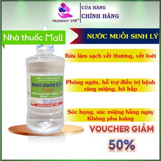 Nước muối sinh lý ✅đạt chuẩn y tế✅ nước muối tomihu súc họng vệ sinh răng miệng 1000ml