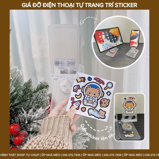 Giá đỡ điện thoại kèm sticker dán