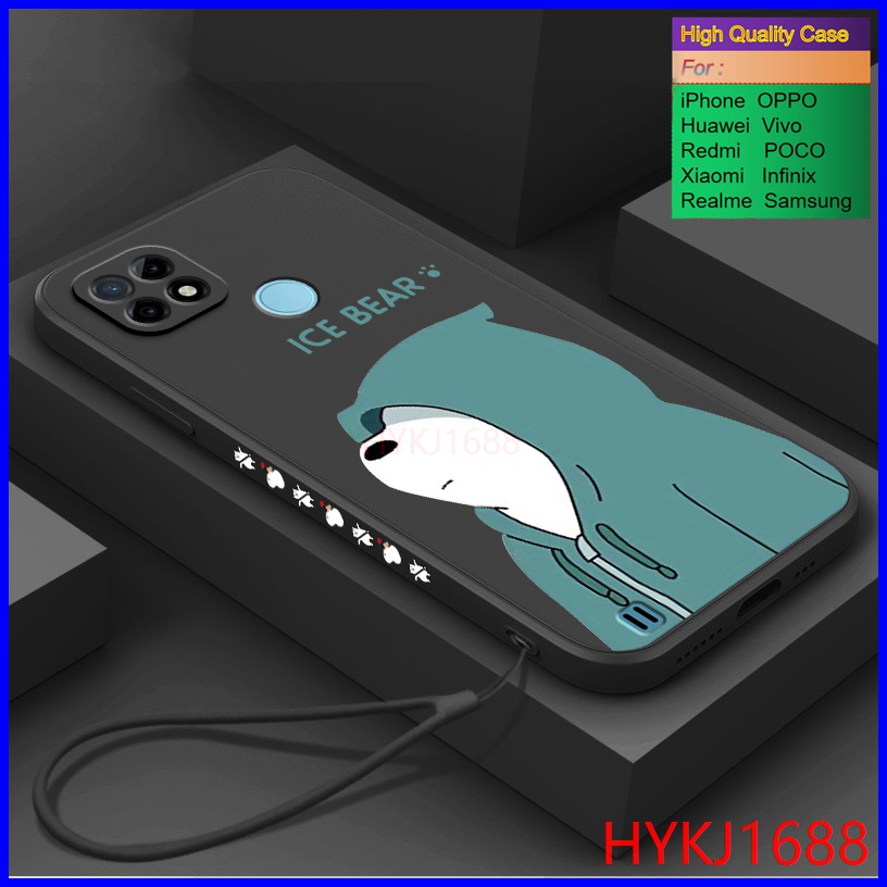 Ốp lưng Realme C21Y ốp lưng Realme C25Y Ốp Điện Thoại tpu Silicon Hình Gấu Và Mũ Cho Realme C21Y C25Y HBX