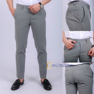 Quần âu nam màu ghi sáng dáng Hàn Quốc ống suông công sở cao cấp thương hiệu LDL vải nhập khẩu size 45 - 85kg