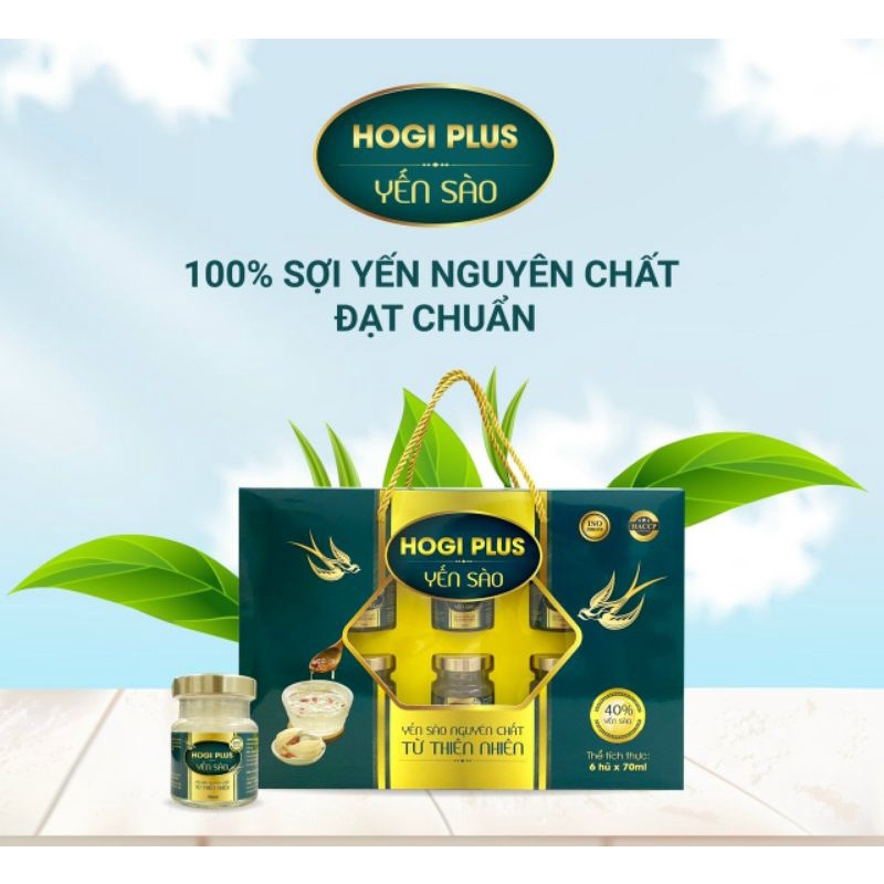 Hộp 6 lọ yến sào nguyên chất HOGI Plus 40% yến, 6 lọ x 70ml