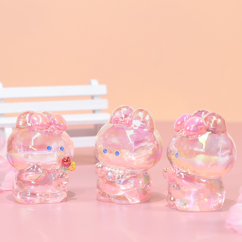 Búp Bê Hình Thỏ Con Bằng Nhựa Resin Dễ Thương Để Bàn Trang Trí Năm Mới