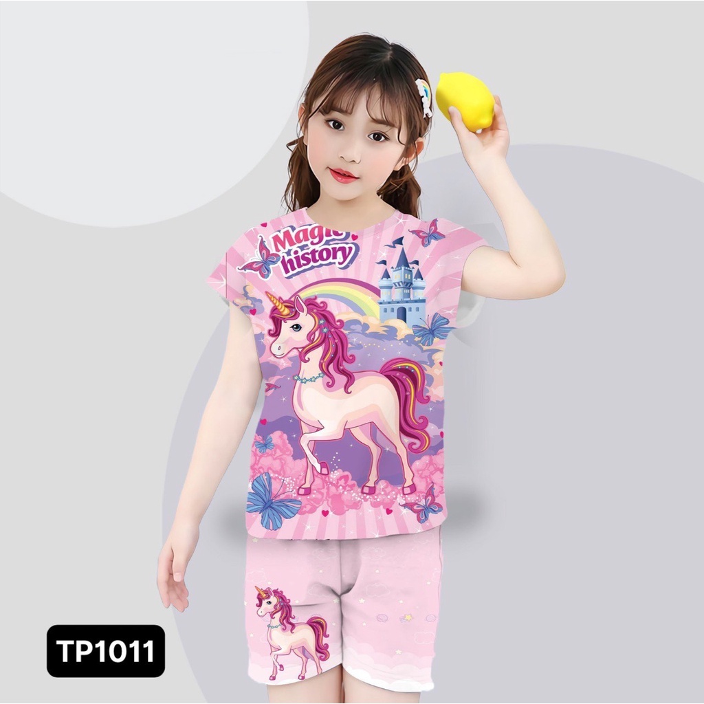Đồ bộ bé gái in hình ngựa Pony Kunkun Kid TP1011-Quần áo trẻ em size đại từ 10-60kg