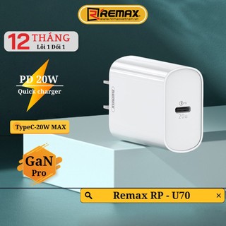 Củ sạc nhanh chân type c 20w remax việt nam rp-u70 cốc sạc nhanh bảo hành 12 tháng 1 đổi 1