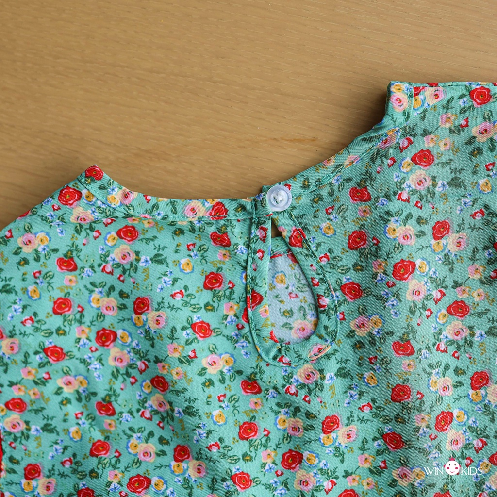 Đồ bộ bé gái hoa nhí nhiều màu áo croptop Thời trang trẻ em Winkids chuyên quần áo bé