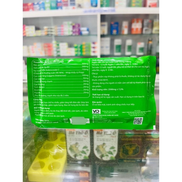 Viên ngậm ho Cúc lục lăng - 8 viên/túi