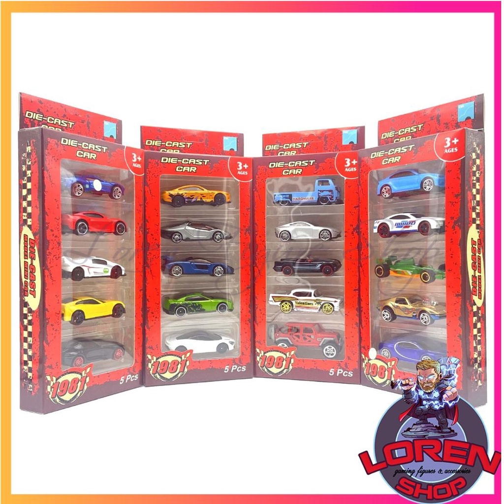 Set 5 mô hình ô tô kim loại tỷ lệ 1:64, bộ xe hơi đồ chơi thể thao bằng hợp kim - Lorenshop