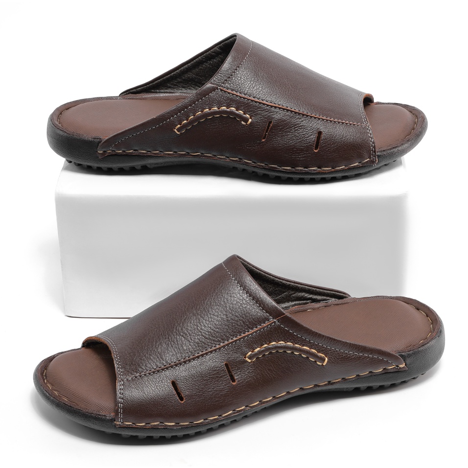 Dép Nam Quai Ngang Da Bò Thương Hiệu Vua Giày PA16