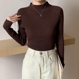 Áo len tăm cổ 3p tay dài dán body basic