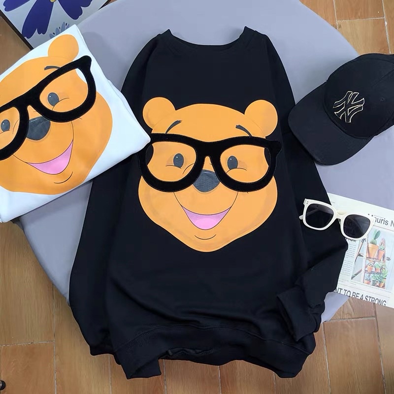 60-85KG Áo sweater BIGSIZE Gấu Kính so hot