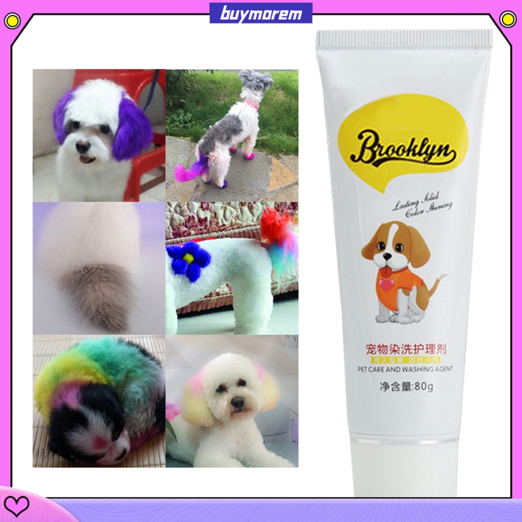 Mua Sắm| Tuýp Kem Nhuộm Lông Chó 80g Sắc Tố Cao Màu Sắc Tươi Sáng