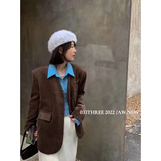 Áo khoác blazer cổ v tay dài 2 túi nắp dáng basic