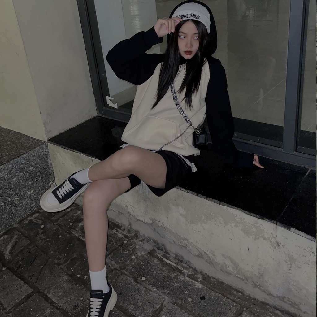 Áo Hoodie Oversize Dusty Studio Mix, Hoodie nam nữ form rộng thêu logo