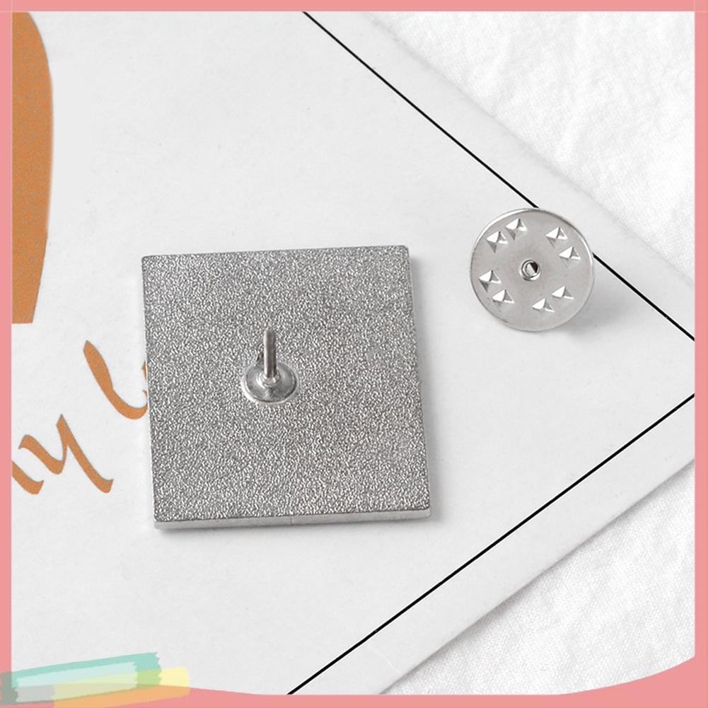 Ghim Cài Áo Kim Loại Hình Chữ Nhật In Chữ Thời Trang Unisex