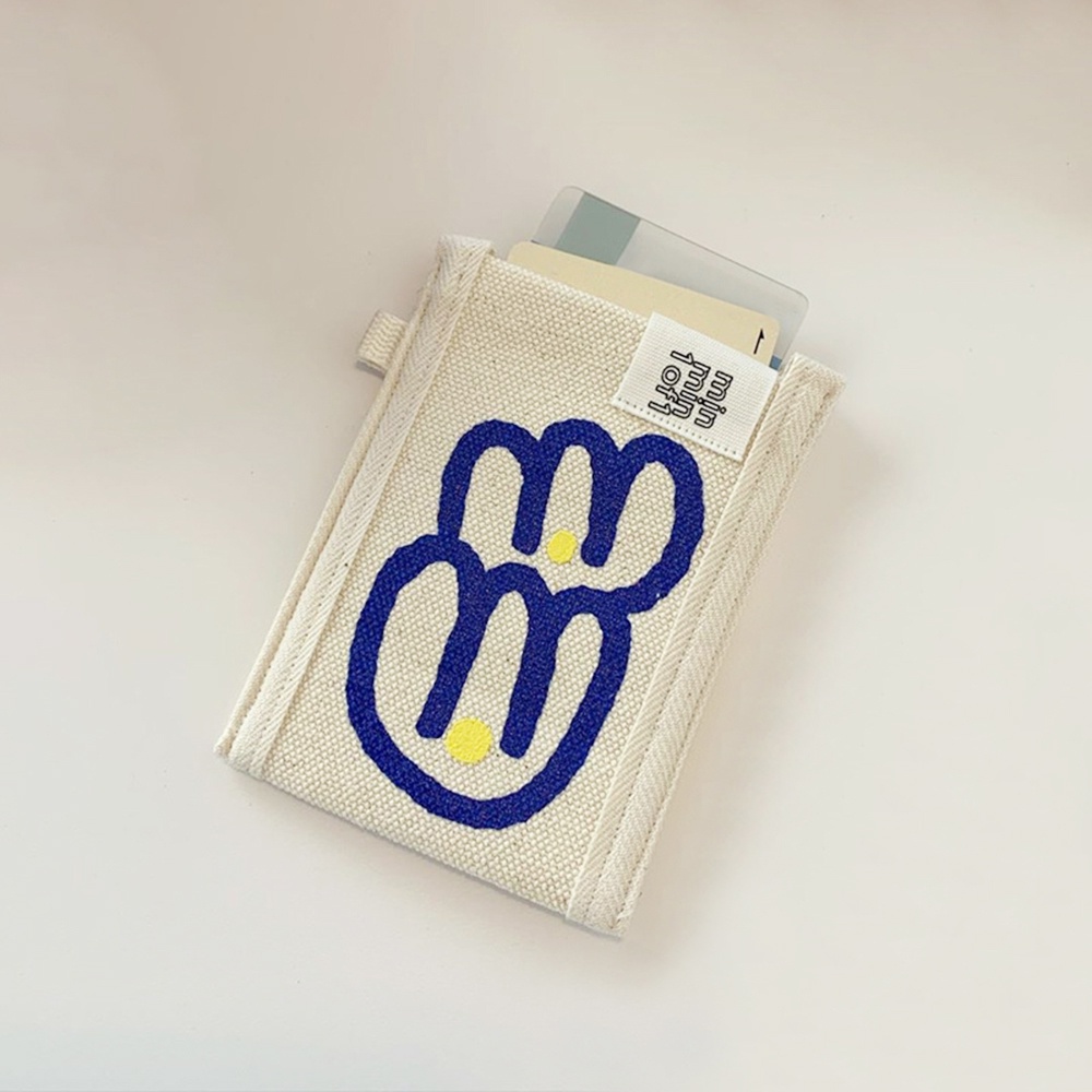 Ví Đựng Thẻ ID Bằng Vải Canvas Hai Lớp In Họa Tiết Hoa