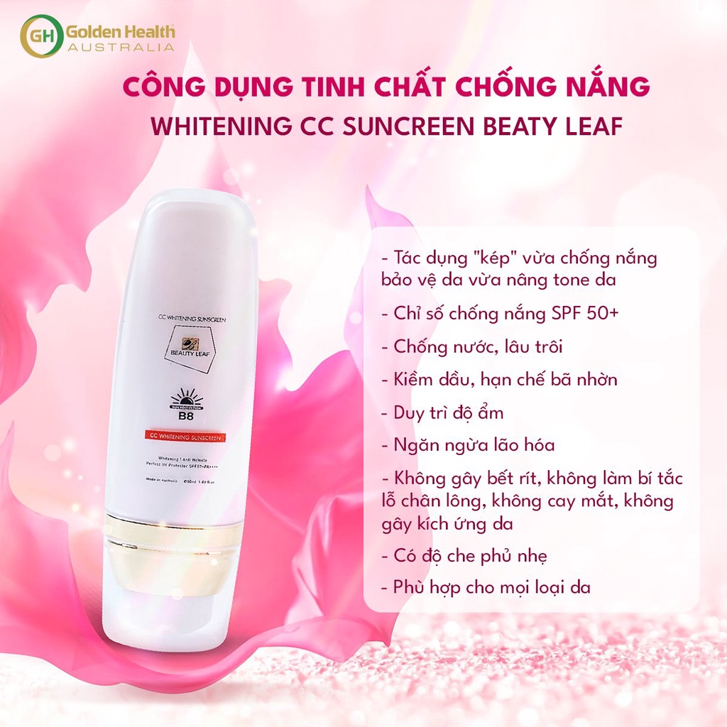 [GOLDEN HEALTH] Tinh chất chống nắng Beauty Leaf CC Whitening Sunscreen (chai 80ml)