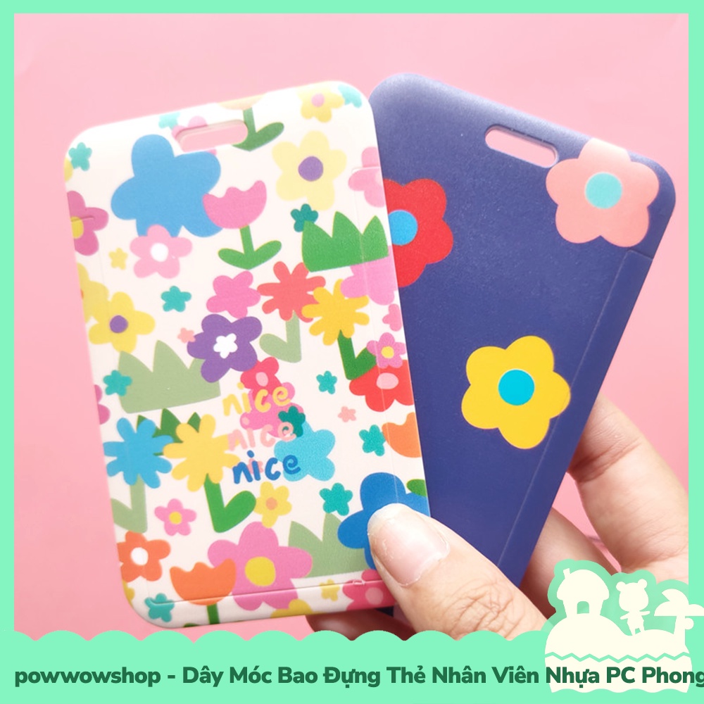 [Sẵn VN - Hỏa Tốc] Dây Móc Bao Đựng Thẻ Nhân Viên Nhựa PC Mẫu Hoạ Tiết Hình Hoa Cổ Điển Hiện Đại