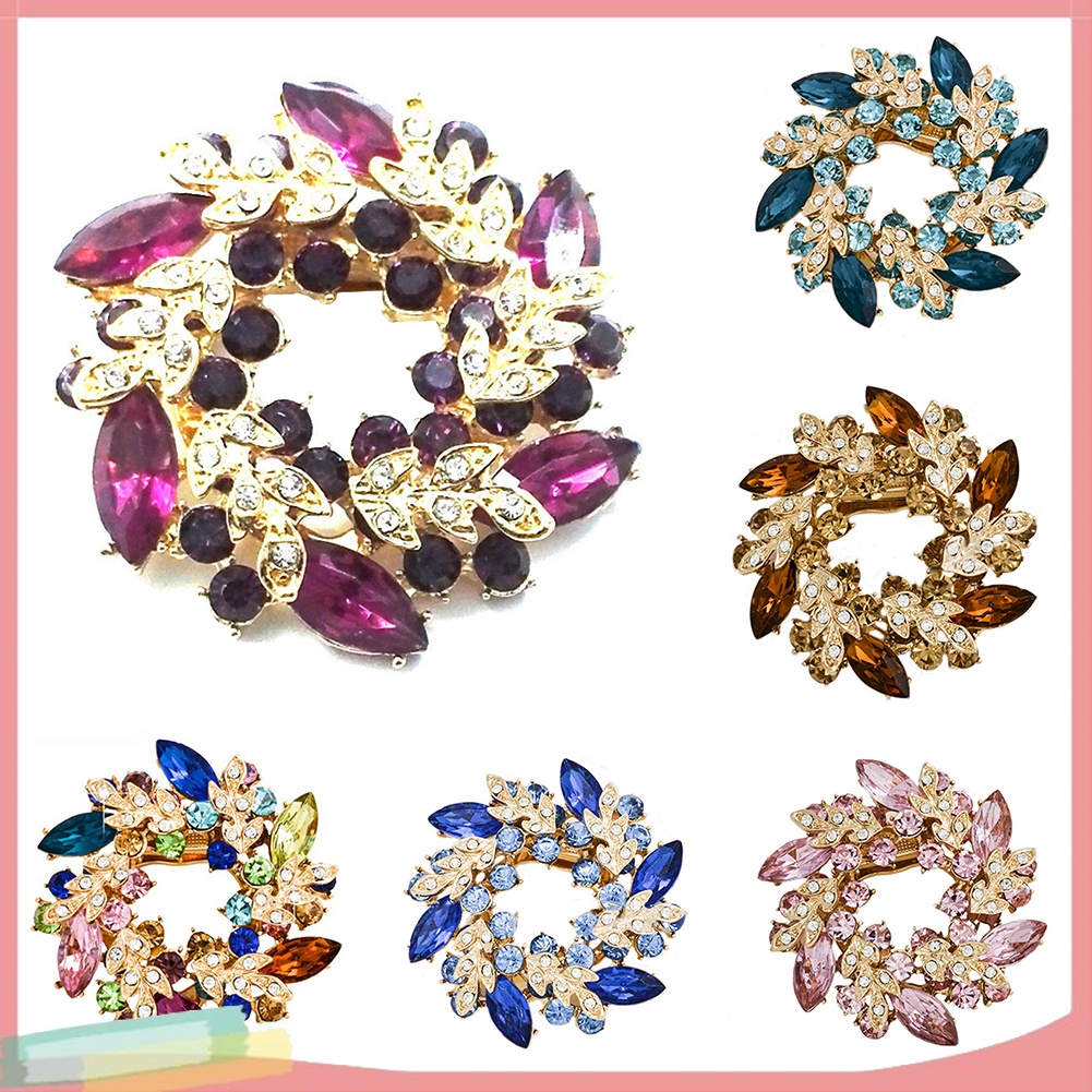 Ghim Cài Áo Hình Bó Hoa Đính Đá Nhân Tạo Thời Trang Cho Nữ