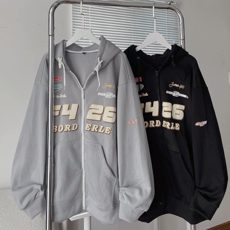 Áo Khoác Nỉ F426 Nam Nữ - Hoodie Khóa Zip Dáng Rộng Tay Bồng Chất Nỉ Ngoại Dày Đẹp Ulzzang 😘