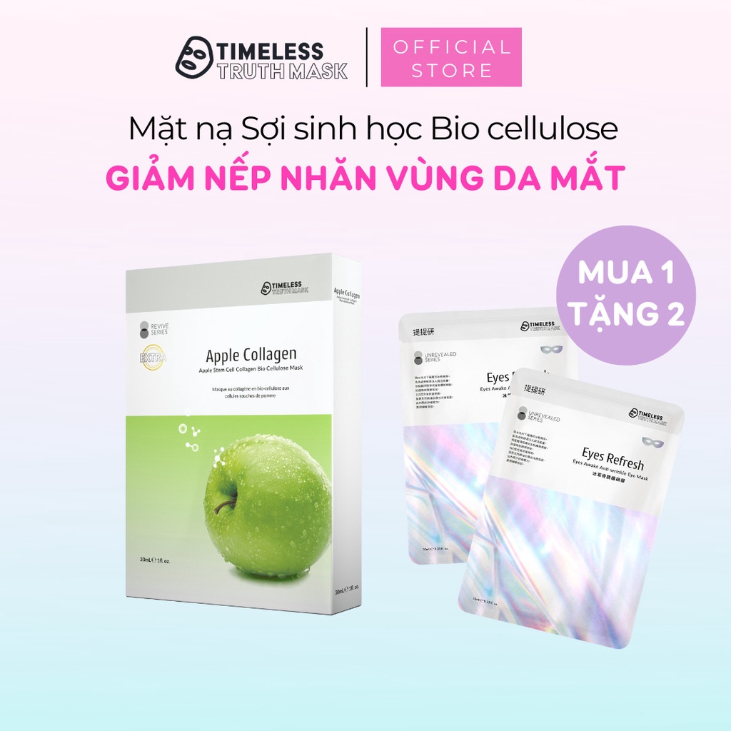Mặt Nạ Cao Cấp Sáng Da và Tăng Cường Collagen TIMELESS TRUTH MASK Tặng 2 Mặt Nạ Mắt Chống Nhăn Bio (30ml/miếng)