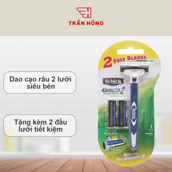 Dạo cạo râu Schick Exacta II System cho Da nhạy cảm lưỡi đôi