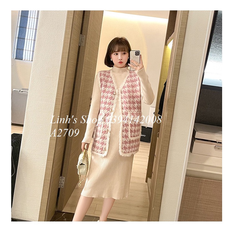 Set Áo Váy Gile Len A2709