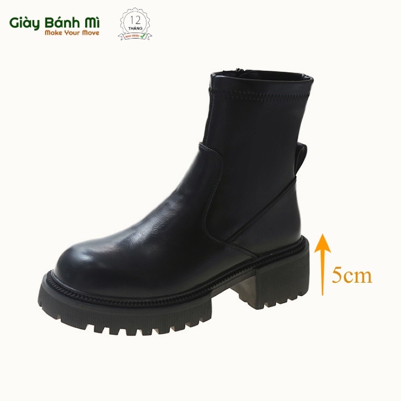 Giày Bốt Nữ Đế 5cm G1809 hàng cao cấp bảo hành keo 12 tháng - Shop Giày Bánh Mì