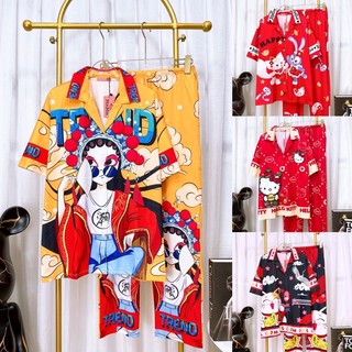 [ 40-62kg ] Đồ ngủ pijama thun lạnh 3D mặc mát ở nhà 2004