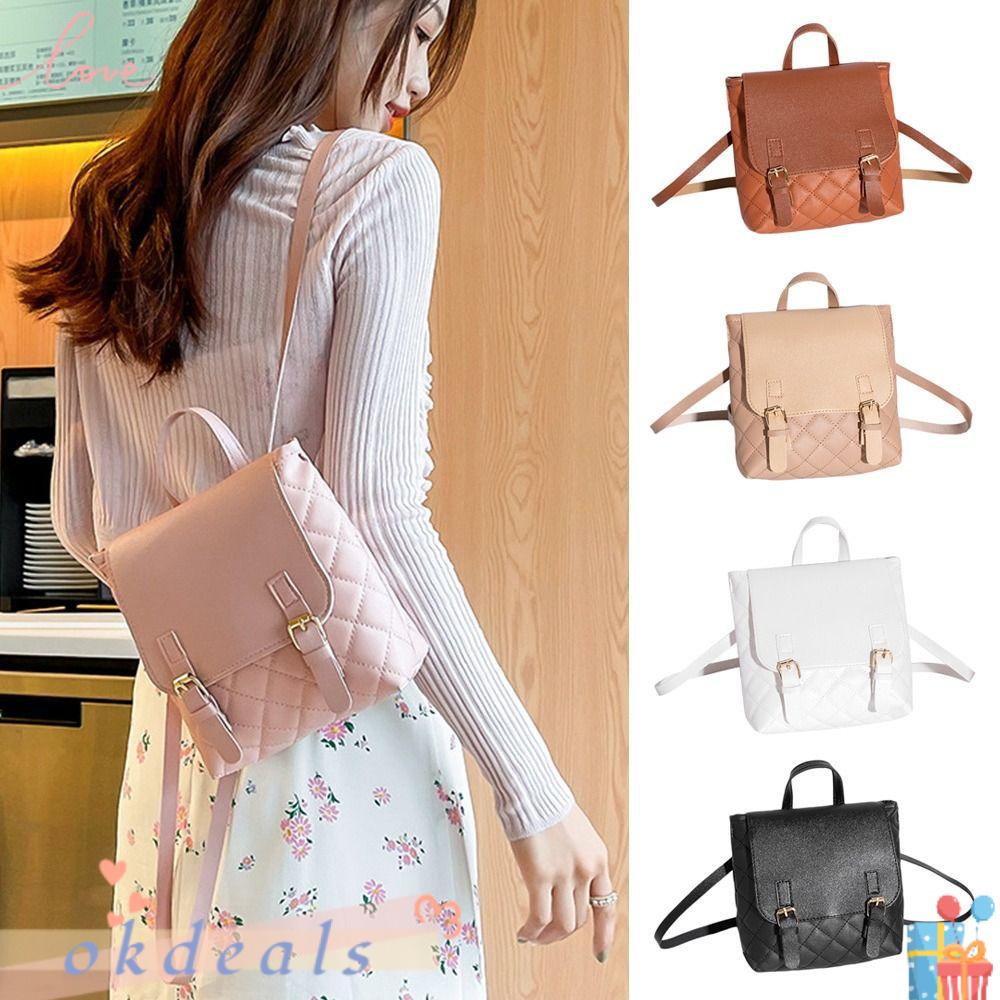 Ba Lô Đeo Vai Bằng Da PU Màu Trơn