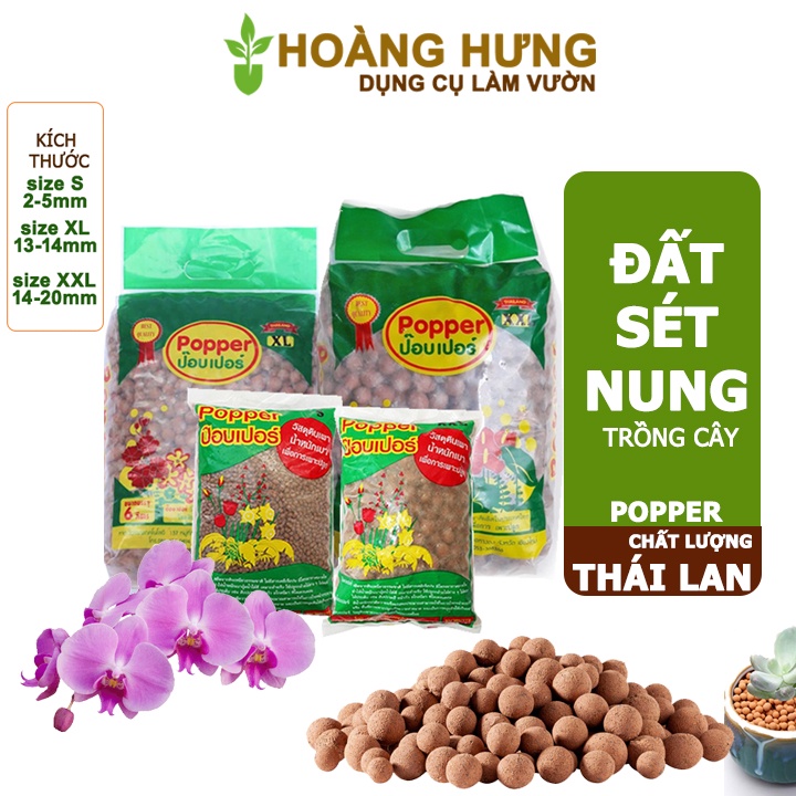 Đất sét nung trồng cây Thái Lan, vô trùng, sử dụng lâu dài, trồng sen đá, phong lan, sứ, thuỷ canh, nhiều size.