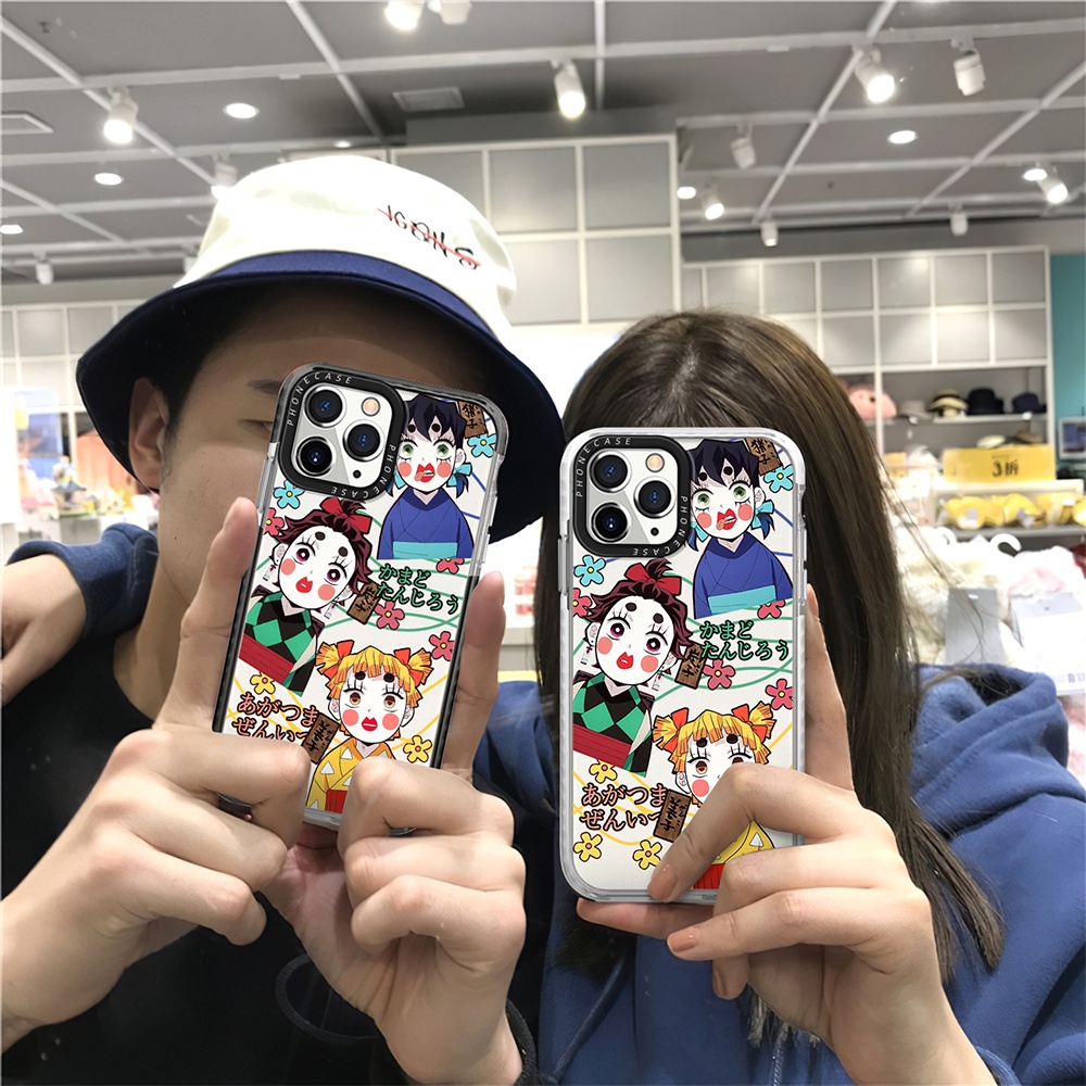 Ốp Điện Thoại Silicon Dày Mềm Hình Demon Slayer Nhiều Màu Cho iPhone 14 Pro Max 13Pro 12 11