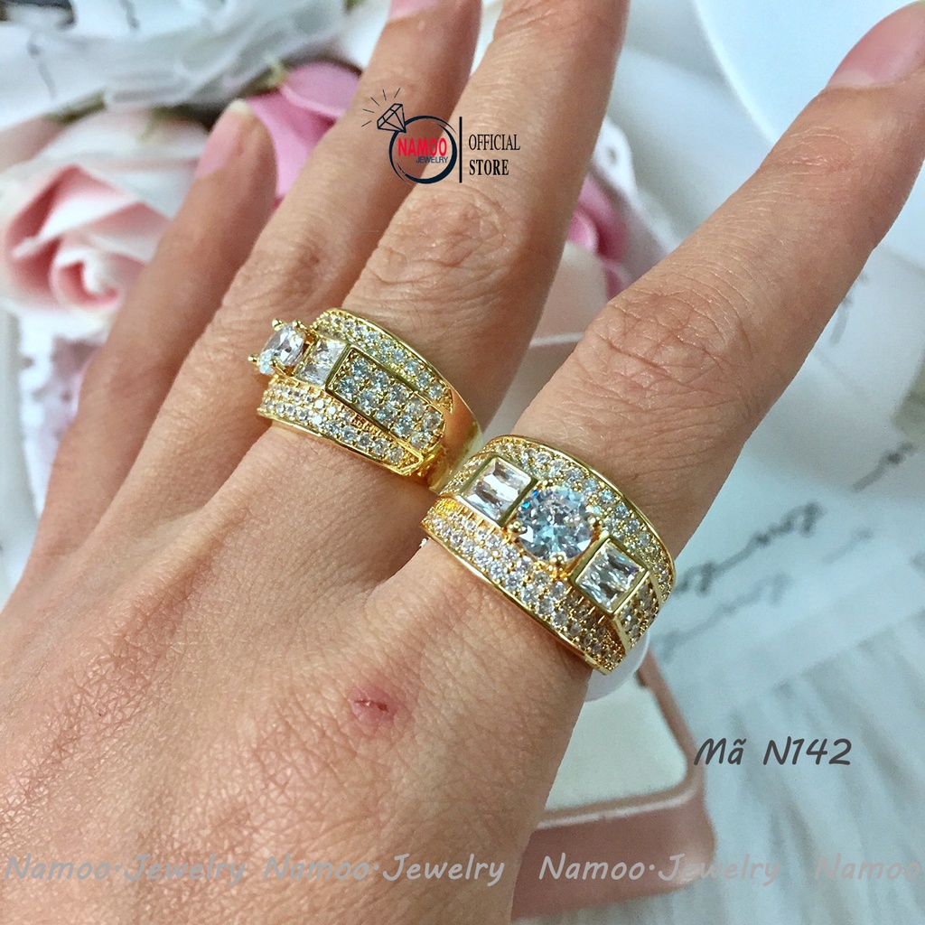 Nhẫn N142 Đính Đá Thiết Kế Sang Trọng, Phong Cách Mạnh Mẽ Cho Nam Giới Namoo Jewelry