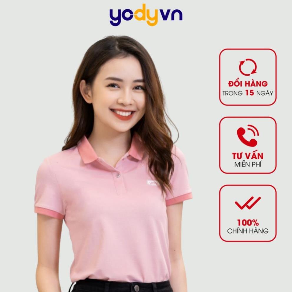 Áo phông polo nữ YODY mắt chim, thun cộc tay cổ bẻ phối bo chuẩn phom xuất xịn, mềm mịn thoáng mát APN3340