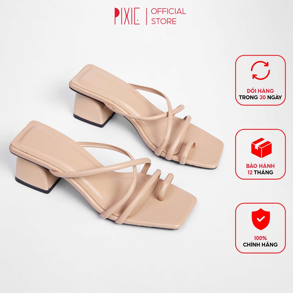 Guốc Cao Gót 5cm Quai Mảnh Xỏ Ngón X949 Pixie