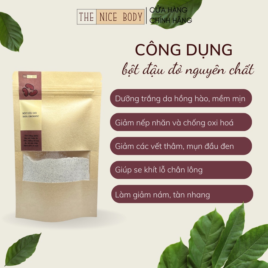 Combo 3 Loại Bột Tẩy Tế Bào Chết, Bột Đậu Đỏ, Bột Cám Gạo, Bột Cà Phê Nguyên Chất, Hữu Cơ 100%