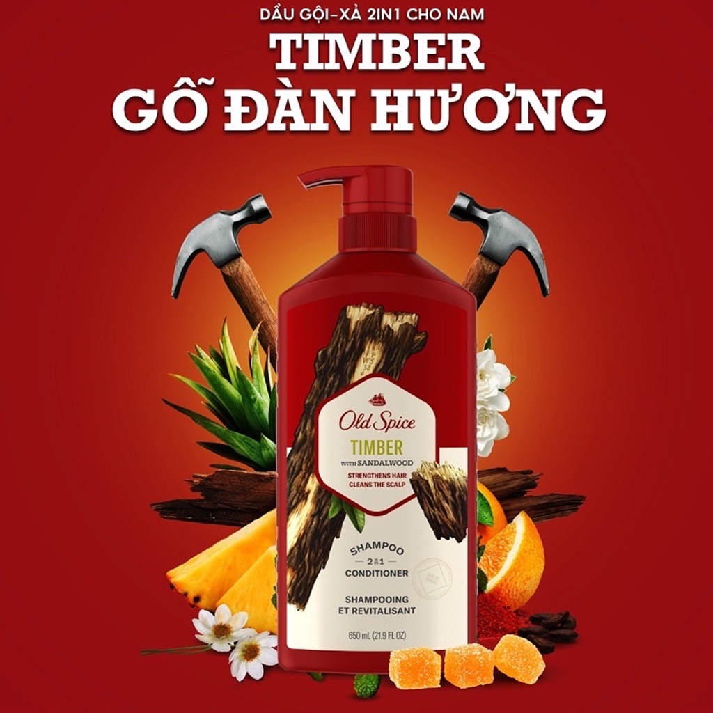 Dầu Gội - Xả OLD SPICE 2in1 Hương Nước Hoa Cho Nam - HKT Shop