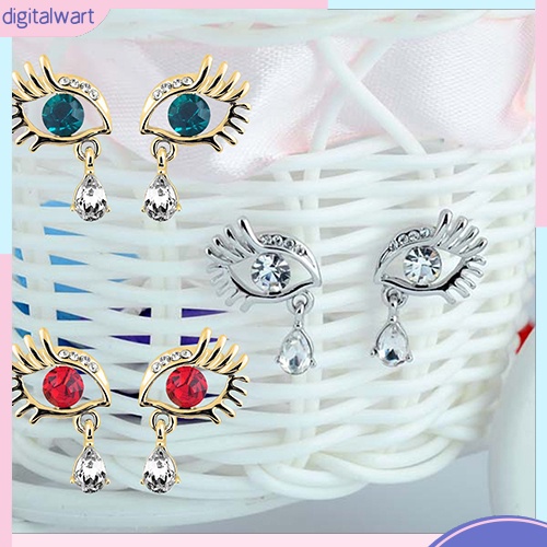 Khuyên Tai Hình Đôi Mắt Đính Đá Thời Trang Thanh Lịch Dành Cho Nữ