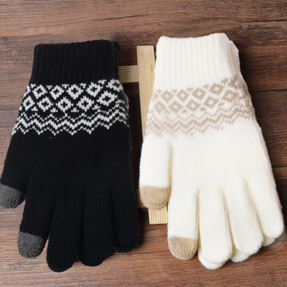 Găng Tay Len Nhung Hở Ngón Giữ Ấm Mùa Đông Cho Nam Nữ