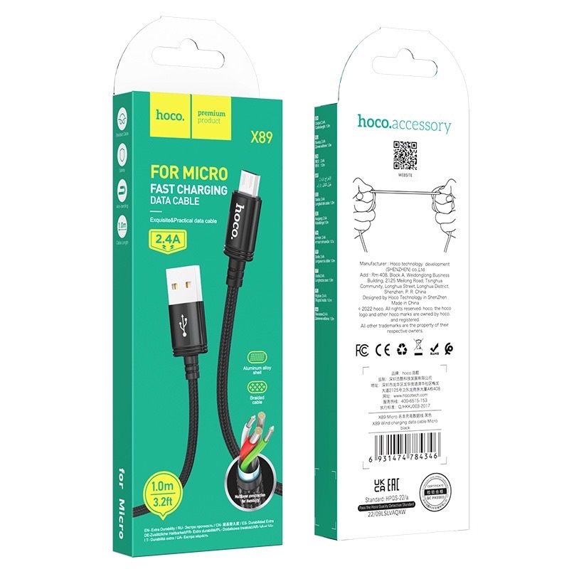 Cáp sạc hoco x89 dành cho micro và i-p