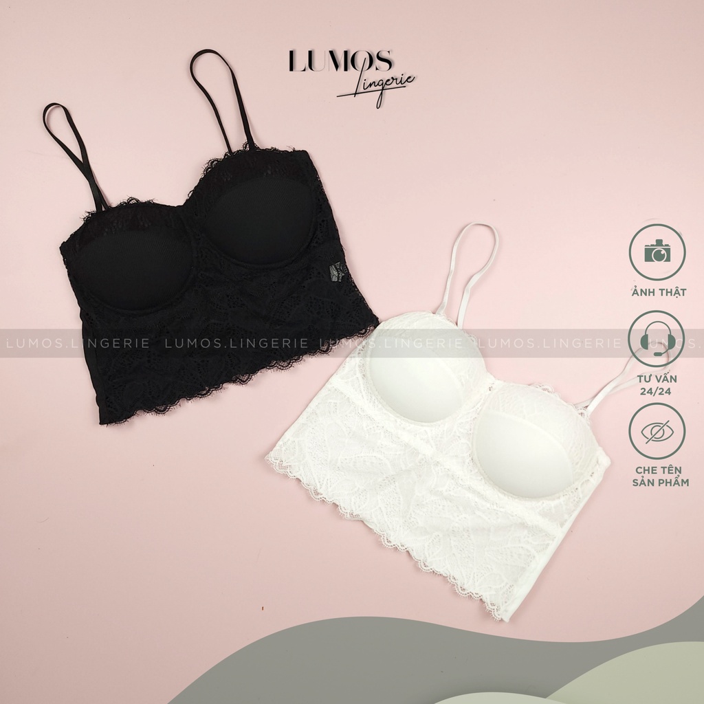 Áo Bra - Áo Bra Ren Cúp Ngực Sexy Không Gọng Cực Êm Màu Đen, Màu Trắng Lumos.lingerie AL10