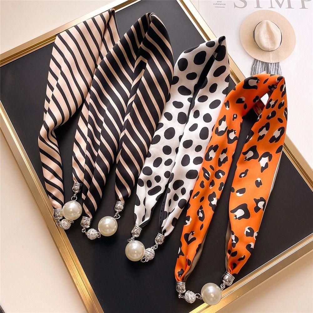 Khăn Choàng Giả Lụa Satin Mỏng In Chữ RALPH Thời Trang Chống Nắng Đa Năng
