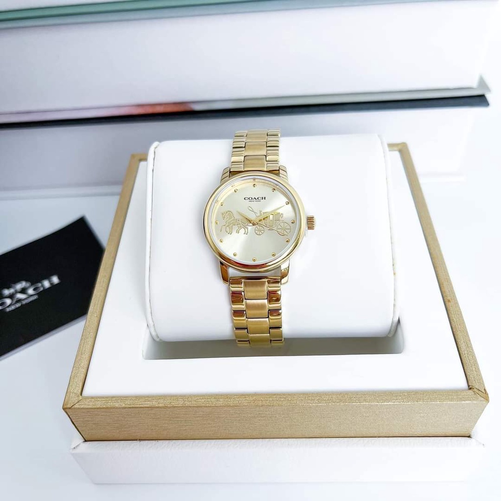 Đông Hồ Nữ Coach 14502976 Size 28mm logo ngựa kéo xe