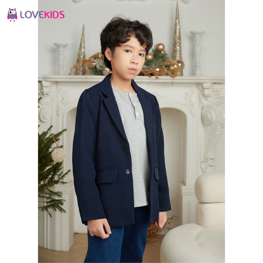 Vest bé trai Lovekids, kiểu dáng basic,  màu đen, xanh navy, size từ 7 đến 12 tuổi