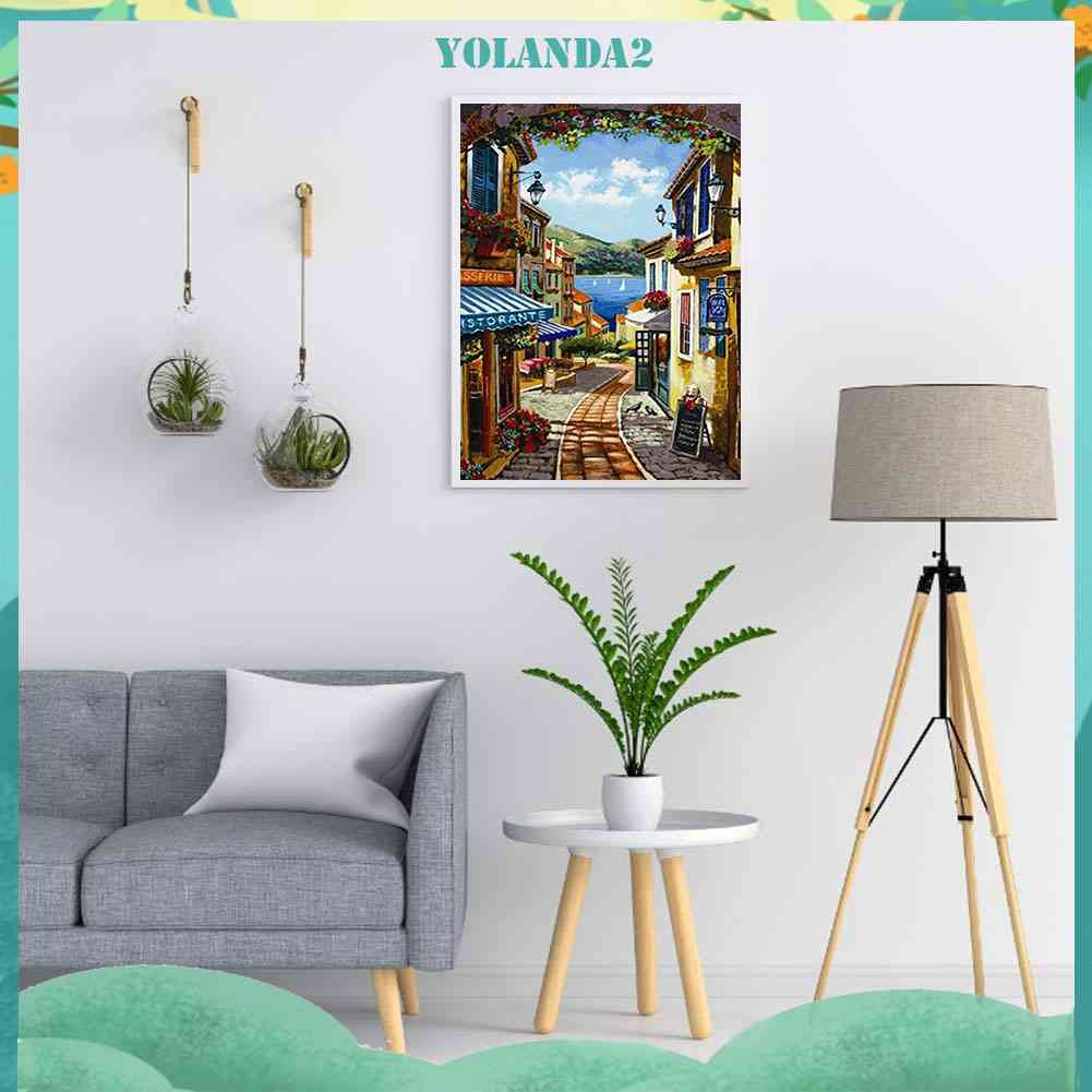 Bộ Tranh Đính Đá 5D Tự Làm Hình Đô Thị Haijing 2 Trong Một Trang Trí Nhà Cửa