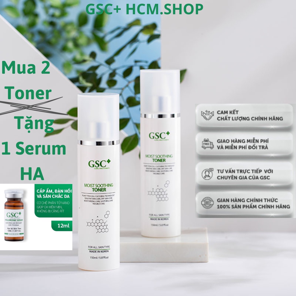 Xịt khoáng cấp ẩm GSC+ Hàn Quốc MOIST SOOTHING TONER 150ML cân bằng pH cho da.