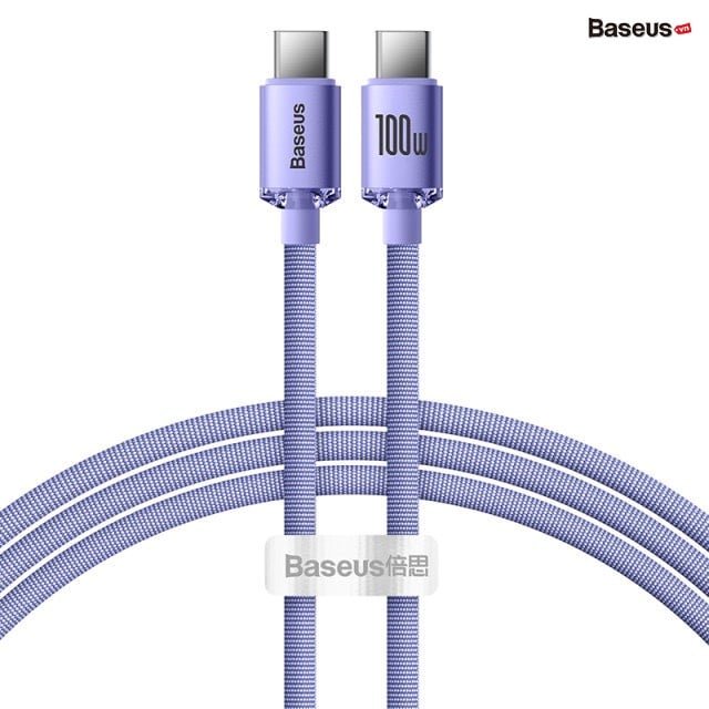 Cáp sạc nhanh type c to type c baseus crystal shine series data pd fast charging 100w qc 4.0