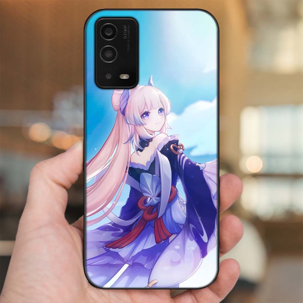 Ốp lưng Oppo A55 4G, A55 5G viền đen in hình Sangonomiya Kokomi Genshin Impact