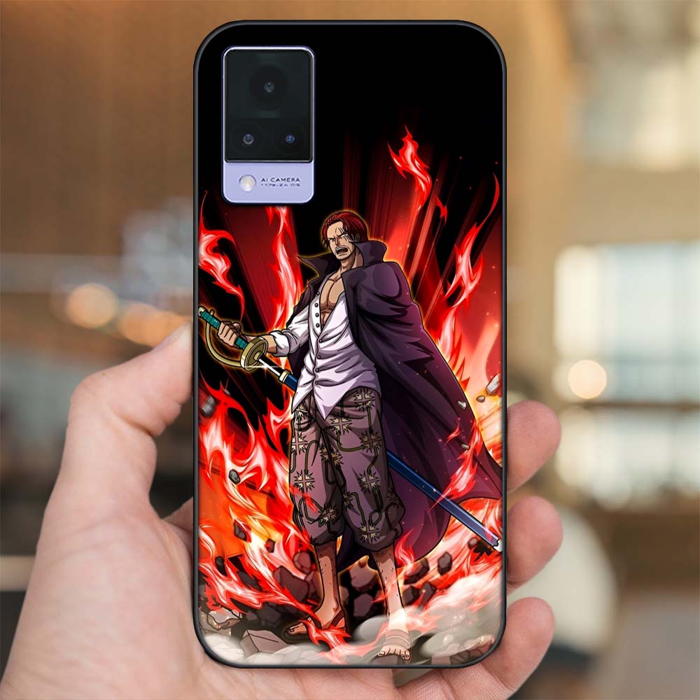 Ốp lưng Vivo V21 viền đen in hình Shanks One Piece Đảo Hải Tặc
