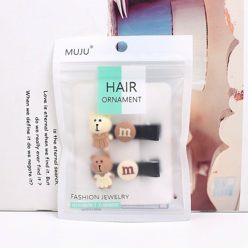 Set 2 kẹp tóc gấu đậu M phiên bản Hàn Quốc