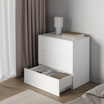 TINTO, Tủ đựng đồ 3 ngăn kéo DRA_082, 80x48x78cm, tủ gỗ Scandi Home